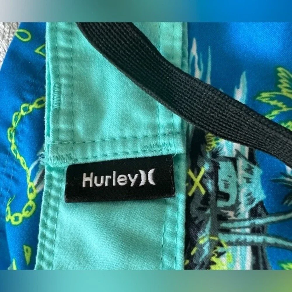 Hurley Swim Trunks Boys SZ 14/27 Blue Swimsuit bathing suit bottoms